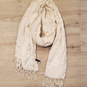 White Soft Fringe Scarf